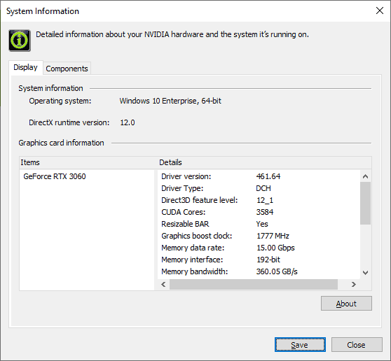 Nvidia Geforce Rtx 30 Series Resizable Bar Nvidia Control Panel Enabled