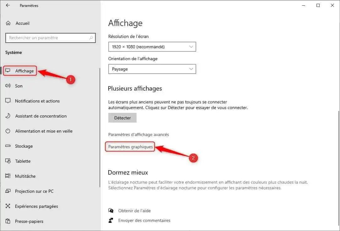 Parametres Graphiques Windows 10