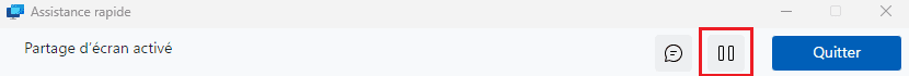 Mettre le partage d'écran en pause
