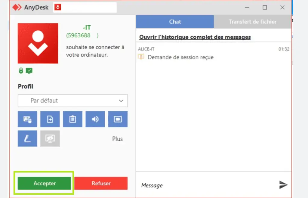 Accepter Invitation Anydesk